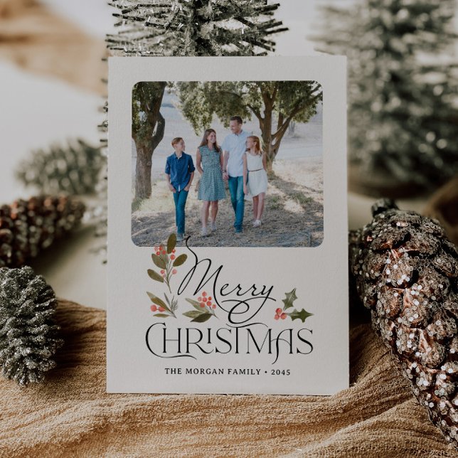 Simplement Joyeux Carte photo de Noël (Simply Merry Christmas Card)