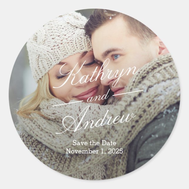 Simplement Nous Mariage Enregistrer Le Sticker Dat (Devant)