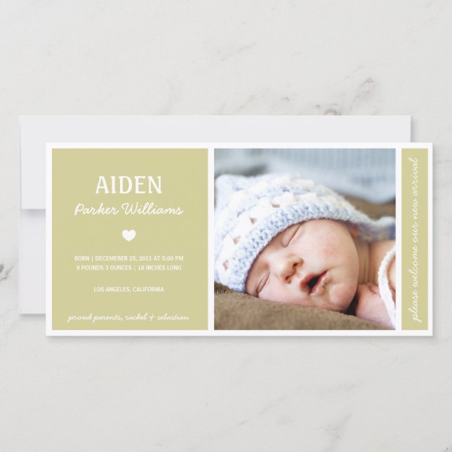 SIMPLEMENT PUR | Faire-part de naissance BÉBÉ (Devant)