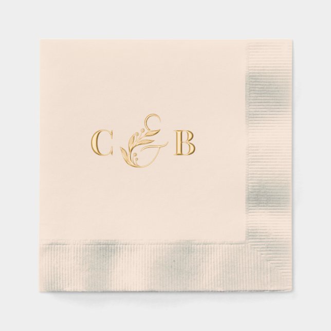 Simplement Splendid Couple Initiales Mariage Napki (Recto)