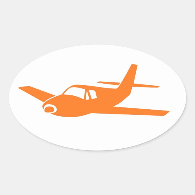 Simples autocollants ovale orange blanc d'avion (Devant)