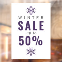 Simples flocs de neige, panneau de vente d'hiver