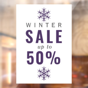 Simples flocs de neige, panneau de vente d'hiver