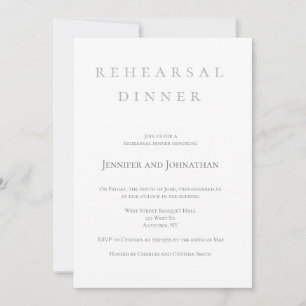 Simples invitations à un dîner de répétition gris 