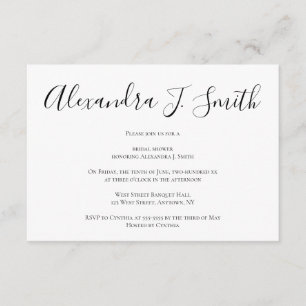 Simples invitations modernes à la douche nuptiale