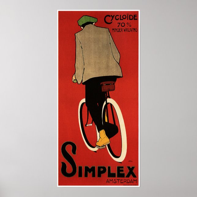 SIMPLEX Amsterdam Dutch Ad Vintage Cycle Poster (Front)