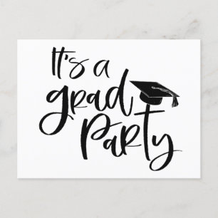 SIMPLEY BOLD It's a GRAD PARTY Graduate Invite Postcard