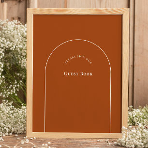Simplicité Arch Terracotta Mariage Livre d'or