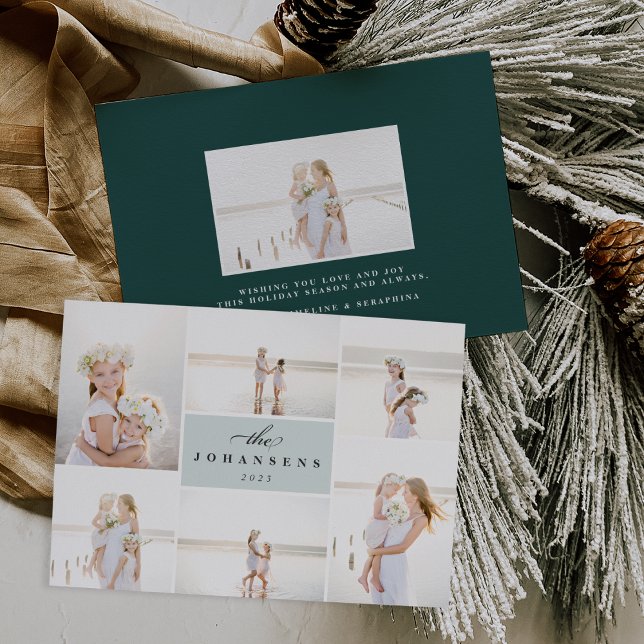 Simplicité | Carte de collage photo de vacances (Créateur téléchargé)