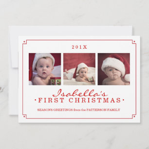 Simplicité dans la carte photo de Noël du Bébé Rou
