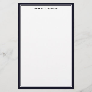 Simplicité Dk Blue / Blanc Papeterie personnalisée