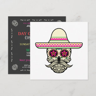 Simplicité du crâne Dia de Muertos avec invitation