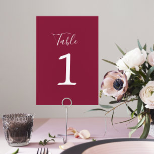 Simplicité réelle 1 Mariage Claret Numéro de table