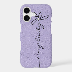 Simplicité Texte sur Motif Embossé Violet