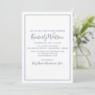 Simplicity Baby Shower Invite | Blue