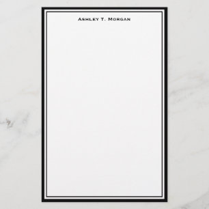 Simplicity Black White Personalized Stationery