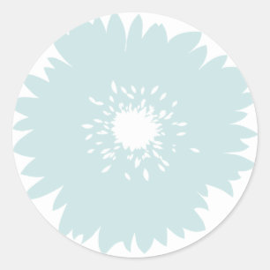 Simplicity Blue Flower Classic Round Sticker