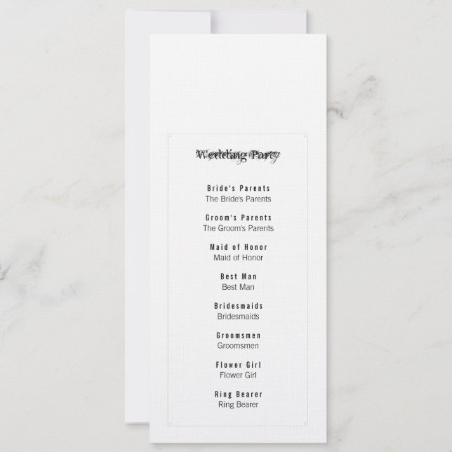 Simplicity Bridal Party Program (Front)