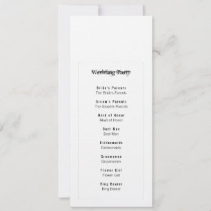 Simplicity Bridal Party Program
