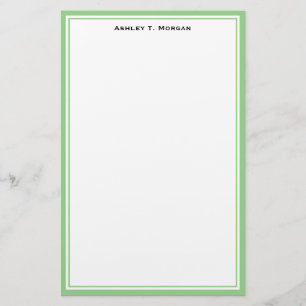 Simplicity DIY Frame White Personalized Green Stationery