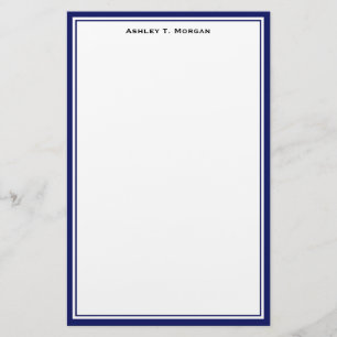 Simplicity DIY Frame White Personalized Navy Stationery