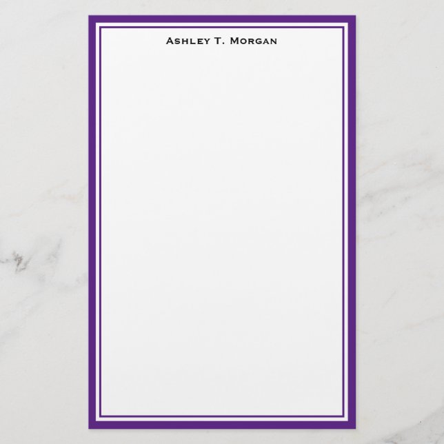Simplicity DIY Frame White Personalized Stationery (Front)