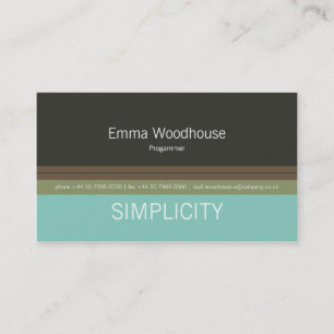 Simplicity Green & Teal Business Card