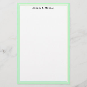 Simplicity Mint White Personalized Stationery