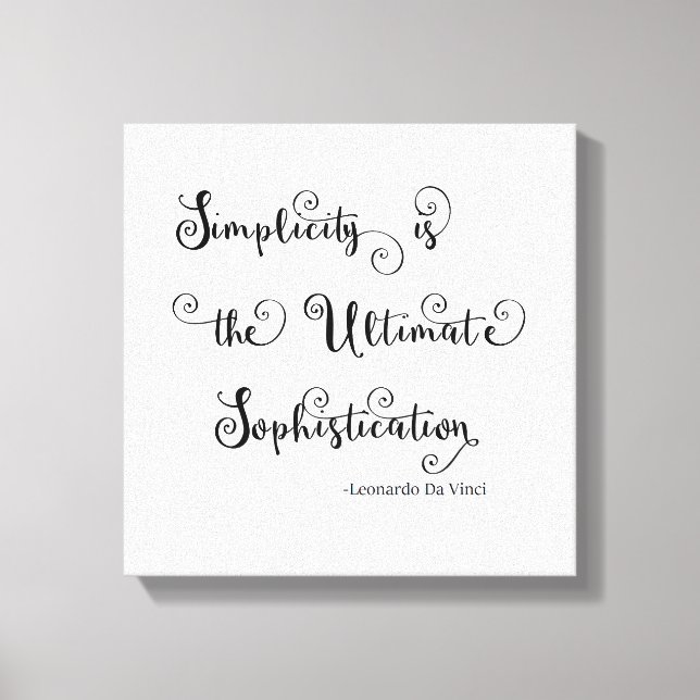 Simplicity Quote - Canvas Print (Front)