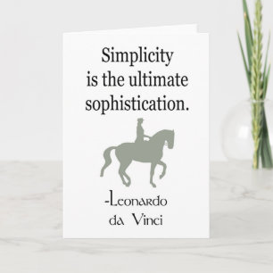 Simplicity Quote With Dressage Horse Card