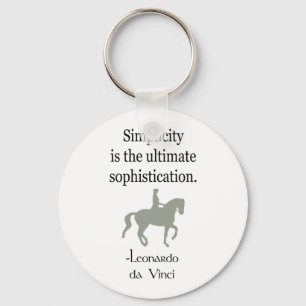 Simplicity Quote With Dressage Horse Keychain
