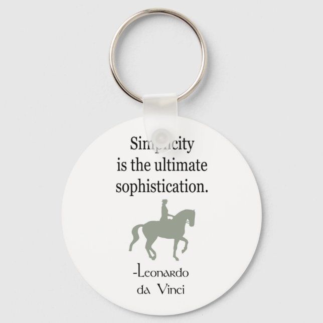 Simplicity Quote With Dressage Horse Keychain (Front)