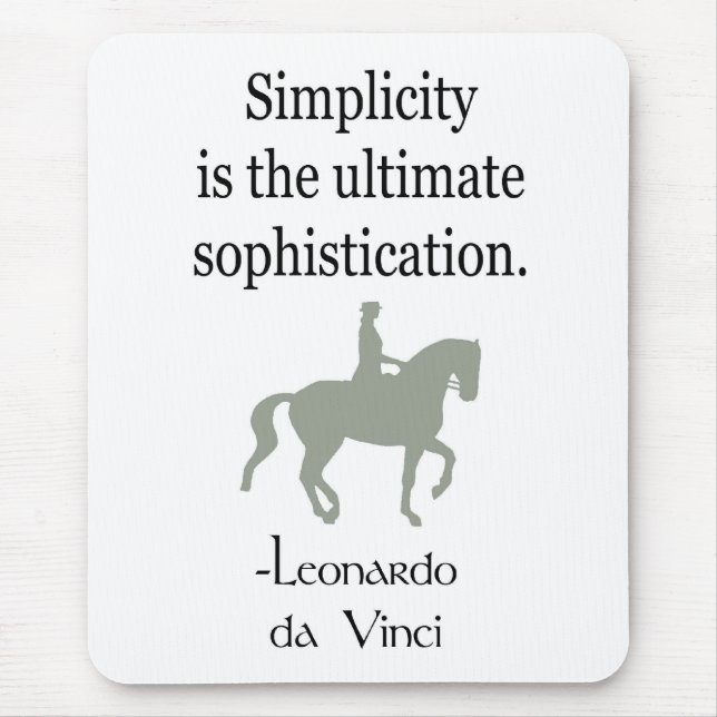 Simplicity Quote With Dressage Horse Mouse Pad (Front)
