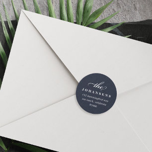 Simplicity Return Address Sticker Navy