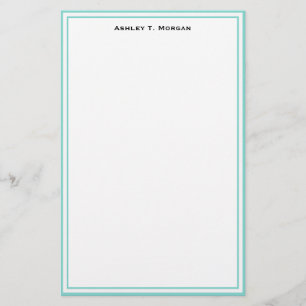 Simplicity Robin Egg White Personalized Stationery