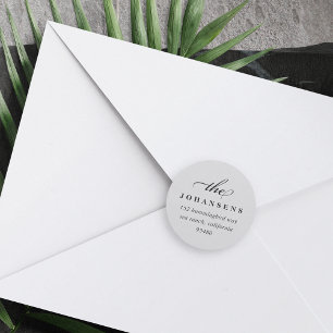 Simplicity Round Return Address Sticker Cloud