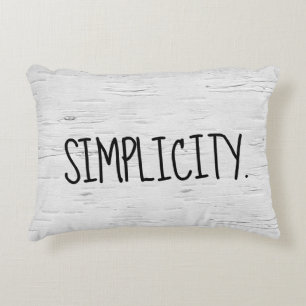 SIMPLICITY Text On Birch Tree  Accent Pillow