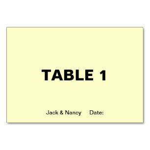 Simplicity Wedding or Anniversary Names and Date Table Number