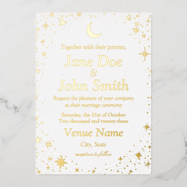 simplified celestial invitation black tie (Front)
