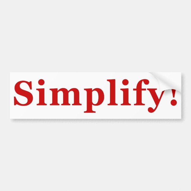 Simplify_2 Bumper Sticker (Front)