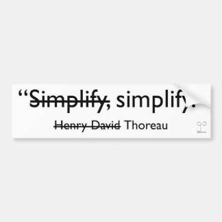 Simplify bumper sticker