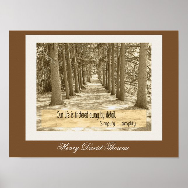 Simplify Simplify -- Thoreau quote - art print (Front)