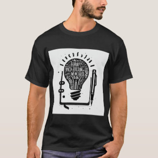 Simplistic Black and White Logo Printed  T-Shirt