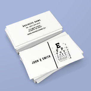 Simplistic Black White Modern Optician Business Card