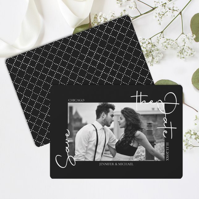 Simplistic Black White Photo Save The Date (Creator Uploaded)
