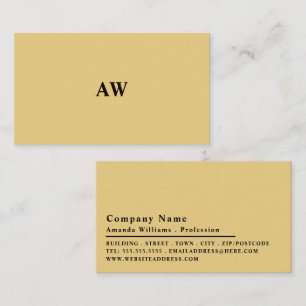 Simplistic Design, Minimalist Monogram Business Card