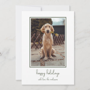 Simplistic Dog Photo Holiday Card