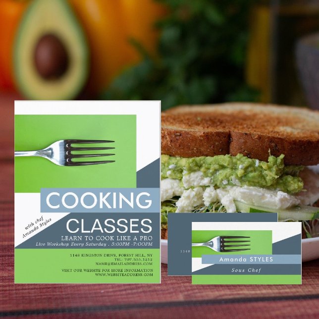 Simplistic Fork, Cooking Classes Advertising Flyer (Creator Uploaded)
