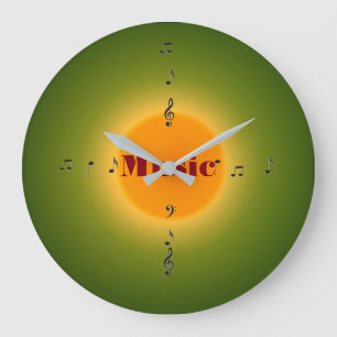 Simplistic Green /Yellow/Orange> Music Clock