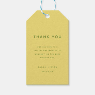 Simplistic Lemon Yellow Wedding Favour Thank You Gift Tags